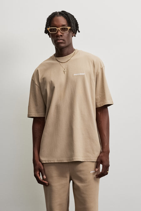 Logo Oversized Tee Beige