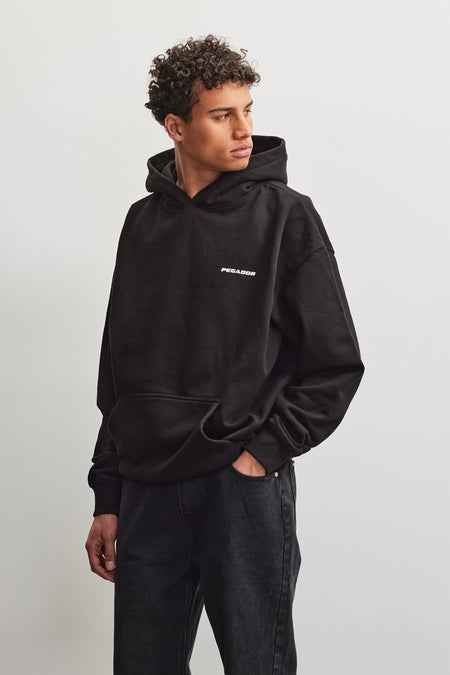 Logo Oversized Hoodie Washed Black Gum