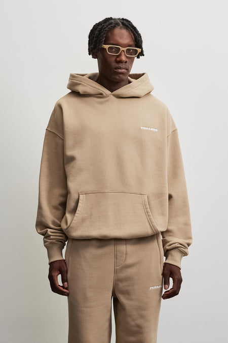 Logo Oversized Hoodie Washed Beige