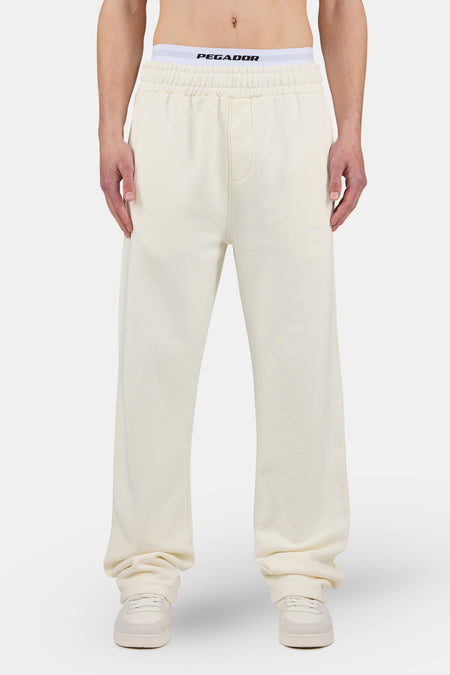 Logo Wide Sweat Pants Washed Unbleached