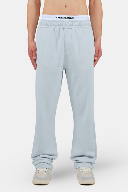 Logo Wide Sweat Pants Washed Dream Blue