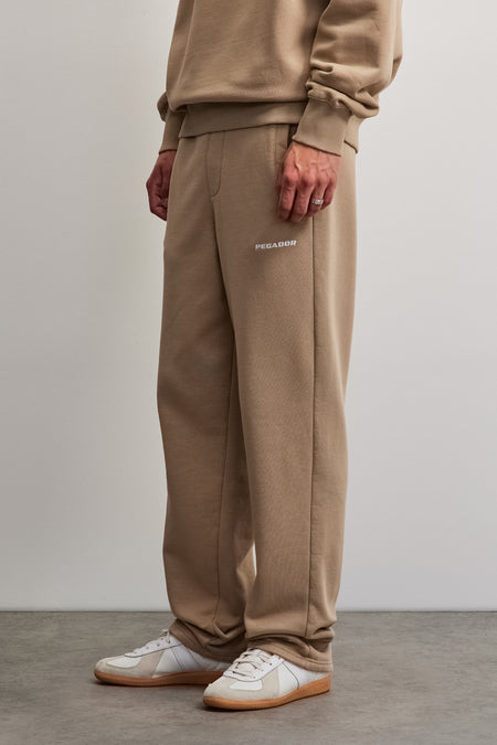 Logo Wide Sweat Pants Washed Beige