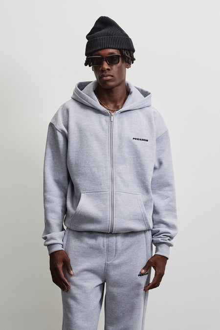 Logo Oversized Sweat Jacket Grey Melange