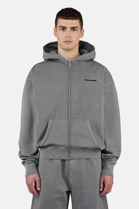 Logo Oversized Sweat Jacket Vintage Grey