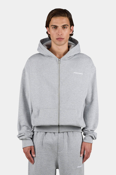 Logo Oversized Sweat Jacket Heather Grey