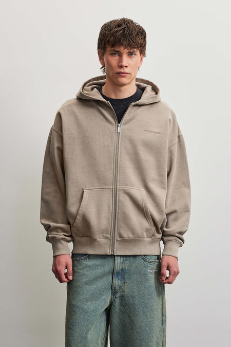 Logo Oversized Sweat Jacket Vintage Rock Grey