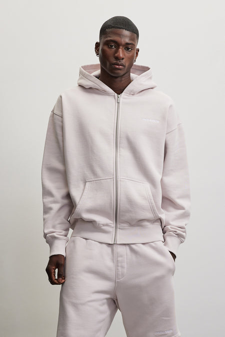 Logo Oversized Sweat Jacket Washed Light Lilac