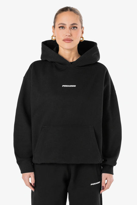 Clarita Logo Oversized Hoodie Black White Gum