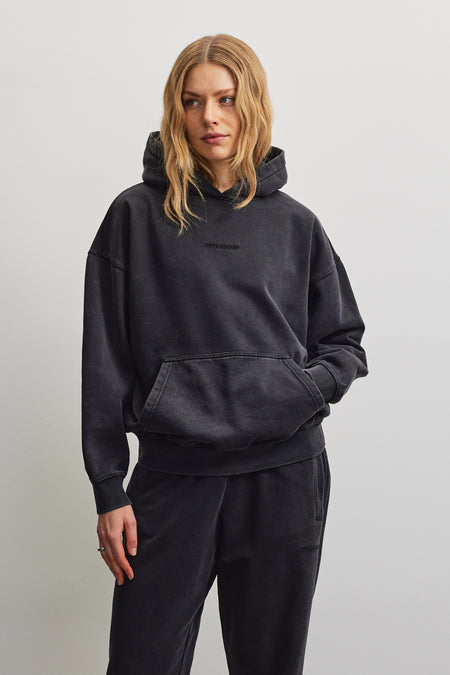 Clarita Logo Oversized Hoodie Vintage Black