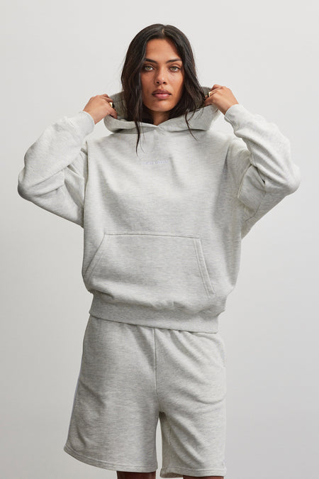 Clarita Logo Oversized Hoodie Cloud Grey Melange