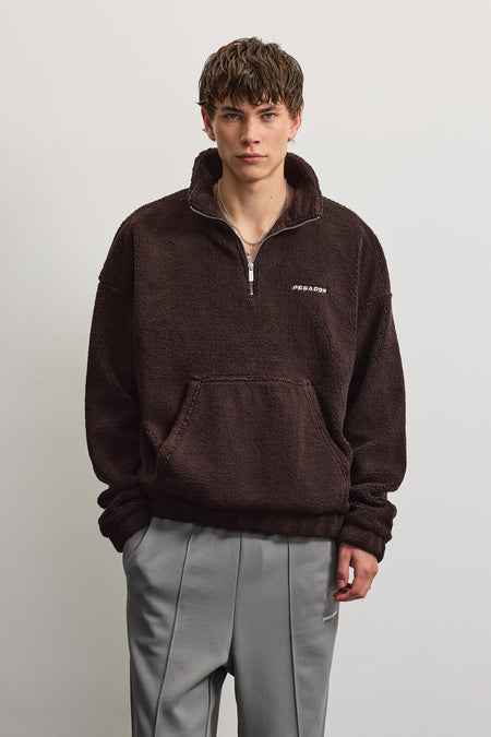 Puka Teddy Half Zip Sweater Deep Brown