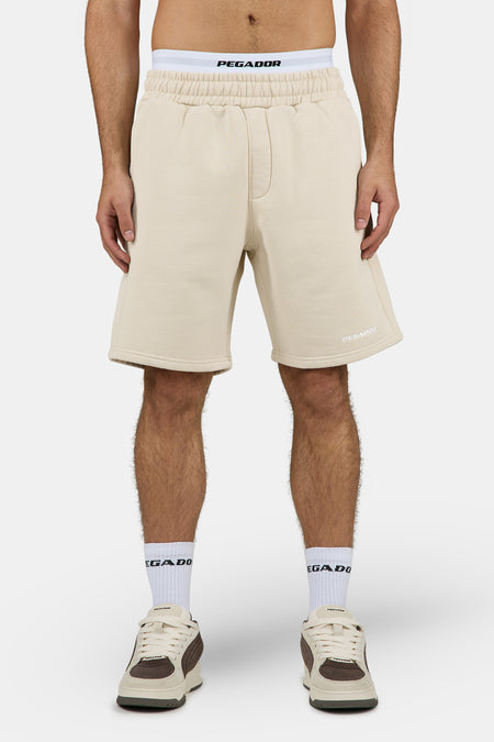 Logo Heavy Sweat Shorts Light Beige
