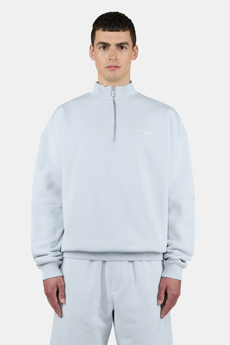 Logo Oversized Half Zip Sweater Washed Dream Blue