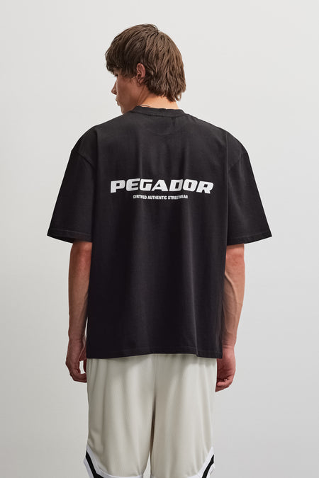 Colne Logo Oversized Tee Washed Black