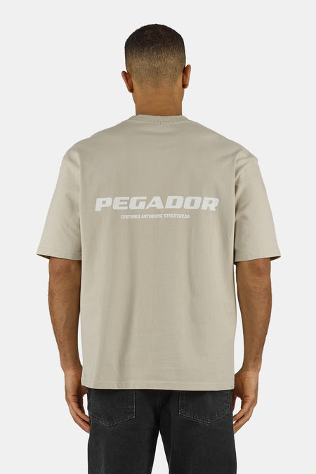 Colne Logo Oversized Tee Khaki Beige