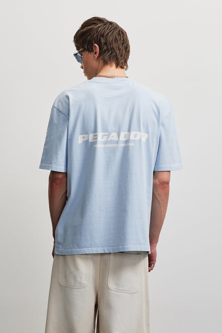 Colne Logo Oversized Tee Washed Ocean Blue