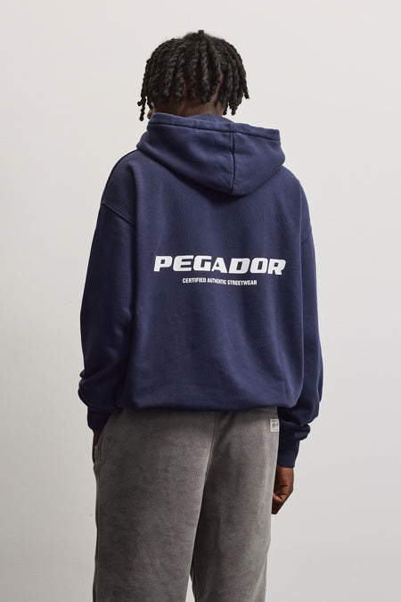 Colne Logo Oversized Hoodie Indigo Blue