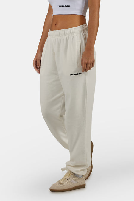 Villa High Waisted Sweat Pants Warm White