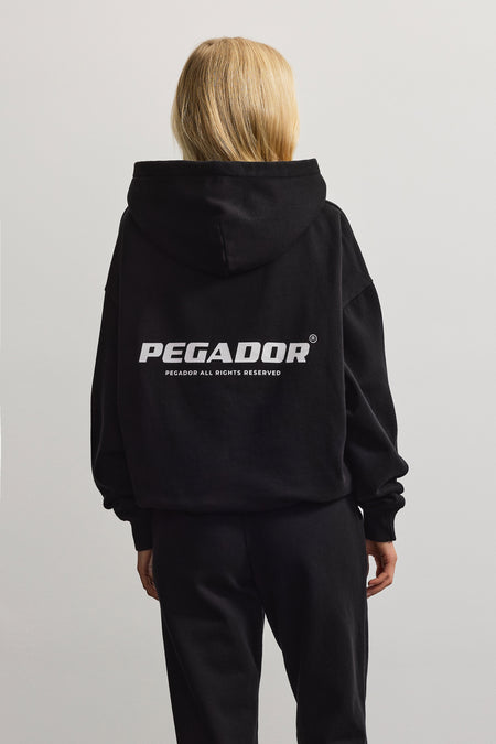 Atna Logo Oversized Hoodie Black White