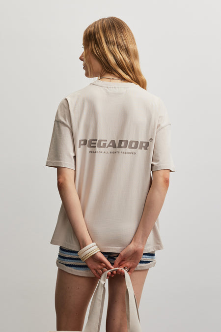 Arendal Logo Heavy Oversized Tee Washed Cream