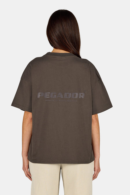 Arendal Logo Heavy Oversized Tee Washed Walnut Brown
