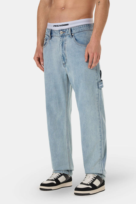 Daule Baggy Workwear Jeans Washed Light Blue