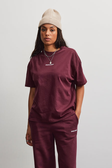 Bracy Oversized Tee Washed Dark Red