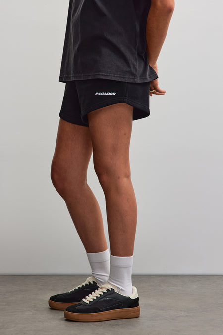 Wiluna High Waisted Sweat Shorts Washed Black