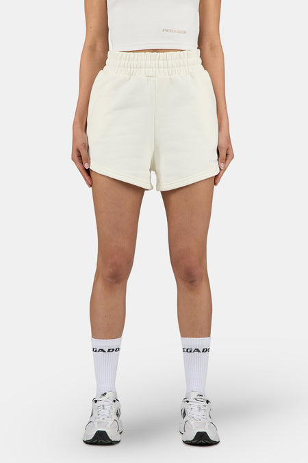 Wiluna High Waisted Sweat Shorts Washed Unbleached