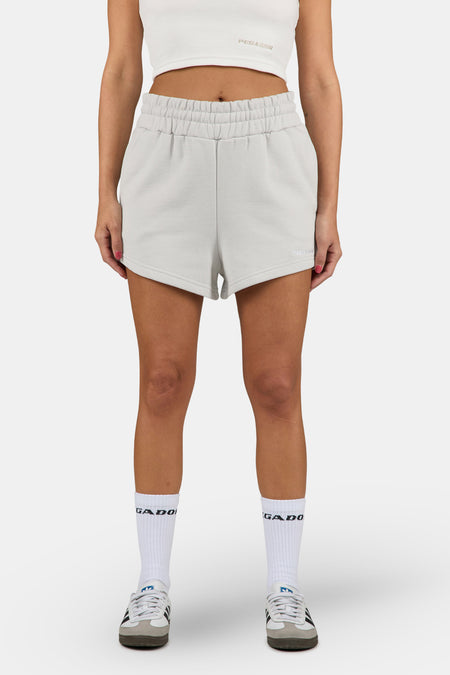 Wiluna High Waisted Sweat Shorts Washed Pure Grey