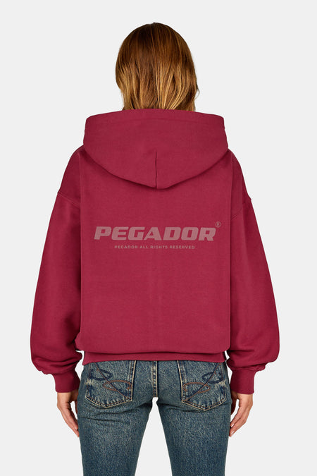 Ramira Oversized Sweat Jacket Washed Burgundy Red