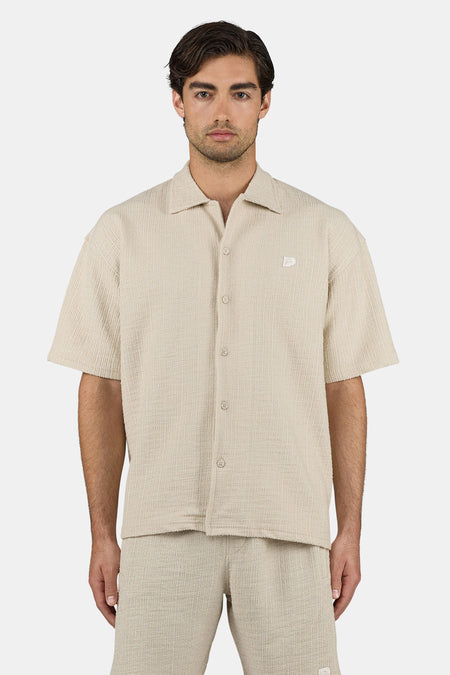 Libco Structured Knit Shirt Light Beige