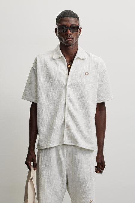 Libco Structured Knit Shirt Cloud Grey Melange