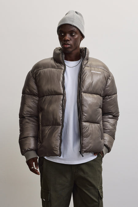 Solin Light Glossy Puffer Jacket Rock Grey