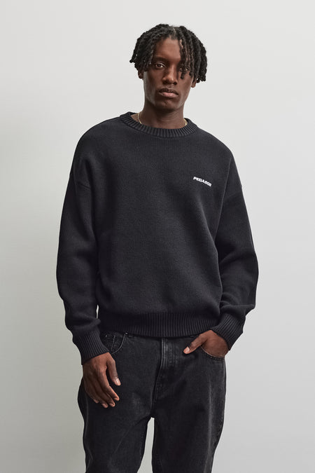 Logo Oversized Knit Sweater Black