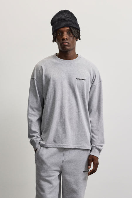 Rusk Logo Oversized Longsleeve Grey Melange