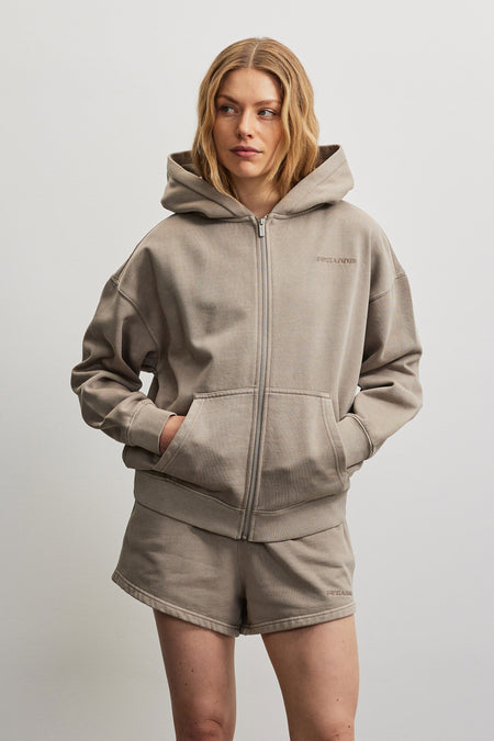 Clarita Oversized Sweat Jacket Vintage Rock Grey