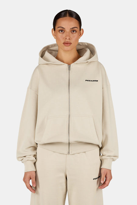 Clarita Oversized Sweat Jacket Washed Cozy Beige