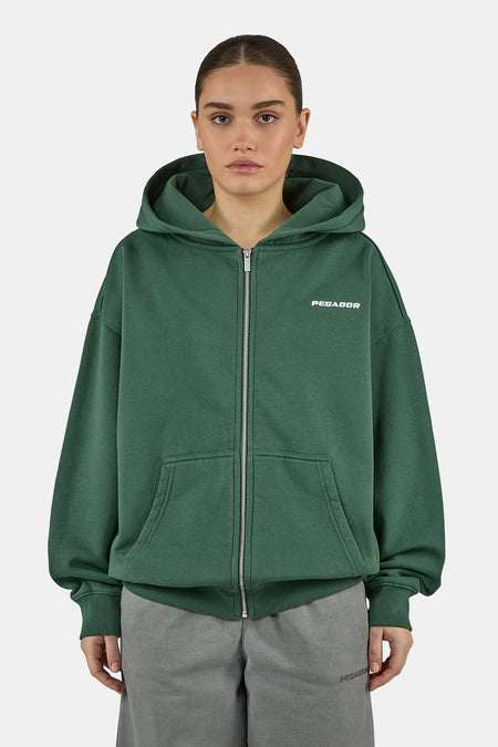 Clarita Oversized Sweat Jacket Washed Solid Green