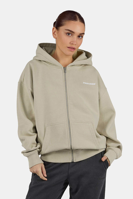 Clarita Oversized Sweat Jacket Washed Khaki Beige