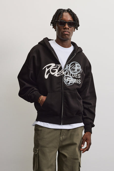 Wakun Boxy Sweat Jacket Black
