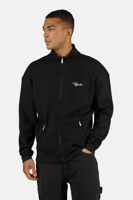 Signar Oversized Rib Track Jacket Black