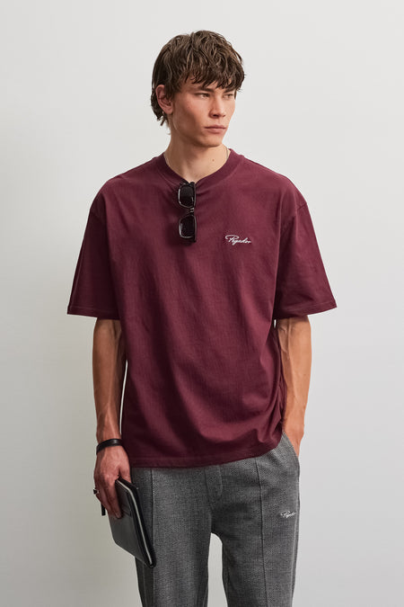 Signar Oversized Tee Dark Red
