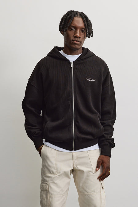 Signar Oversized Rib Jacket Washed Black