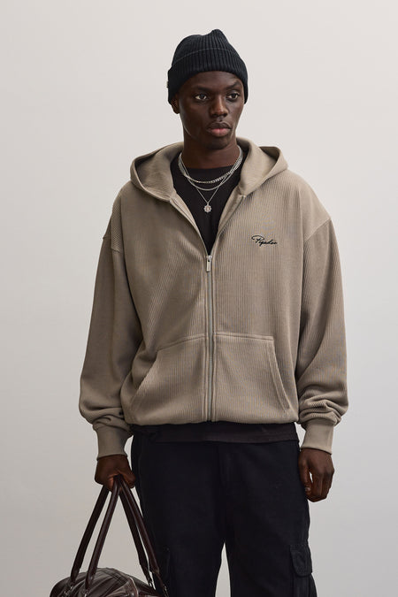 Signar Oversized Rib Jacket Flint Grey