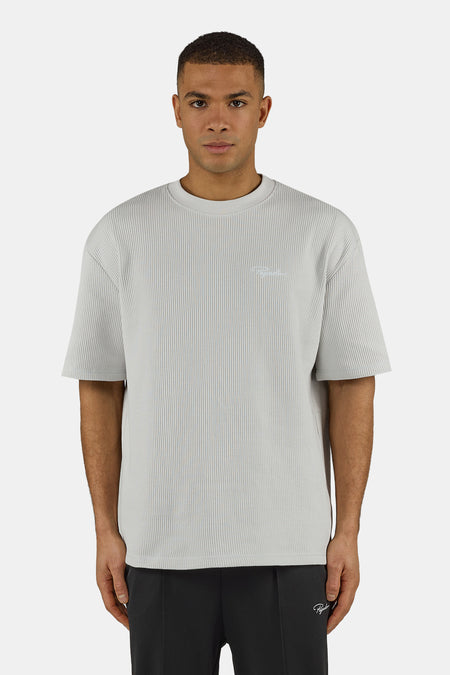 Signar Oversized Rib Tee Washed Fog Grey