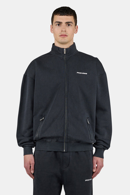 Logo Oversized Sweat Track Jacket Vintage Black