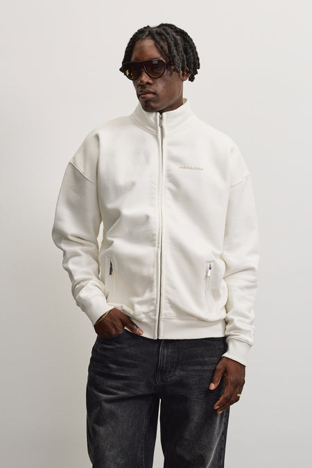 Logo Oversized Sweat Track Jacket Washed Warm White Gum