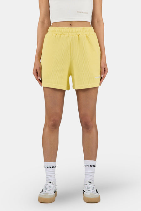 Amanda Rib Shorts Washed Soft Yellow