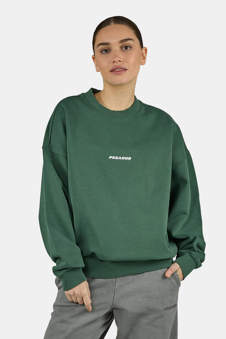 Sela Oversized Sweater Washed Solid Green